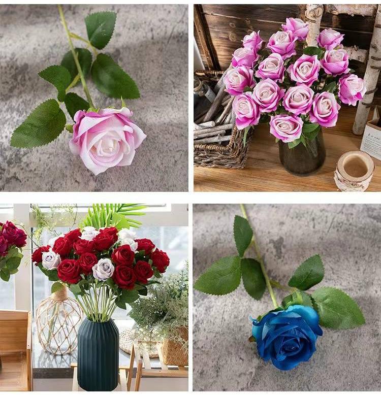 11pc Rose artificial flowers, living room decoration, shop decoration, wedding decoration, office decoration, household items, flower arrangement art, gifts, holiday gifts, Valentine's Day gifts.