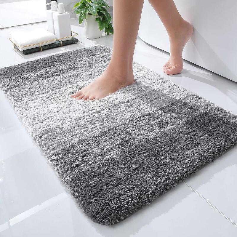 Bathroom carpet, soft absorbent fine fiber bathroom carpet, non slip plush bathroom carpet, machine wash and dry, bathroom floor, bathtub and shower mat,