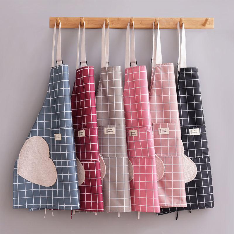 Cute New Women's Apron Waterproof Oil-Proof Cooking Kitchen Home Western Style Work Clothes Japanese Fashion Printing