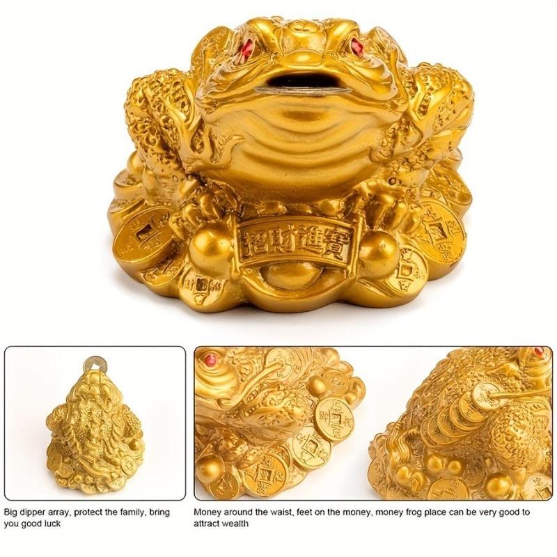 Chinese Feng Shui Money Frog, 1 Count Creative Money Frog Ornament, Desktop Decoration for Home Office, Home Decor, Party Supplies