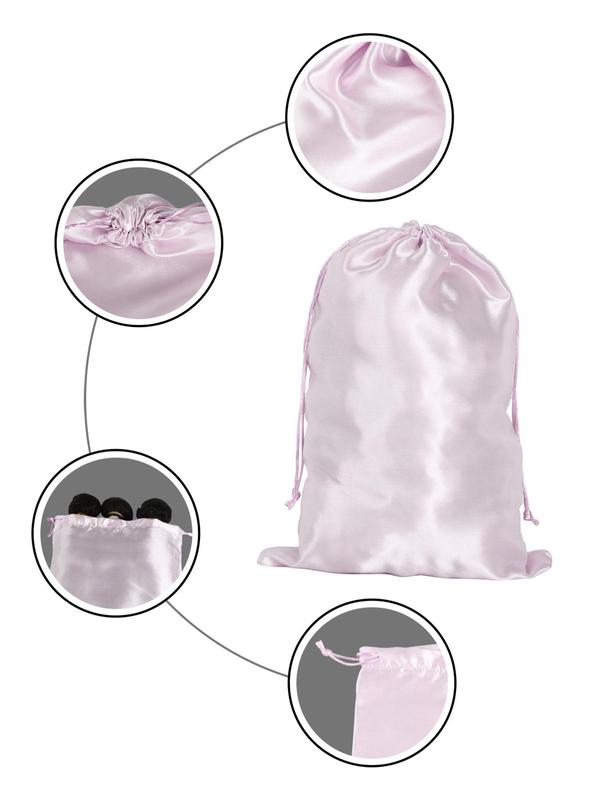 2pcs Drawstring Hair Wig Storage Bag, Satin Wig Pouch, Wig Storage Organizer for Home & Salon