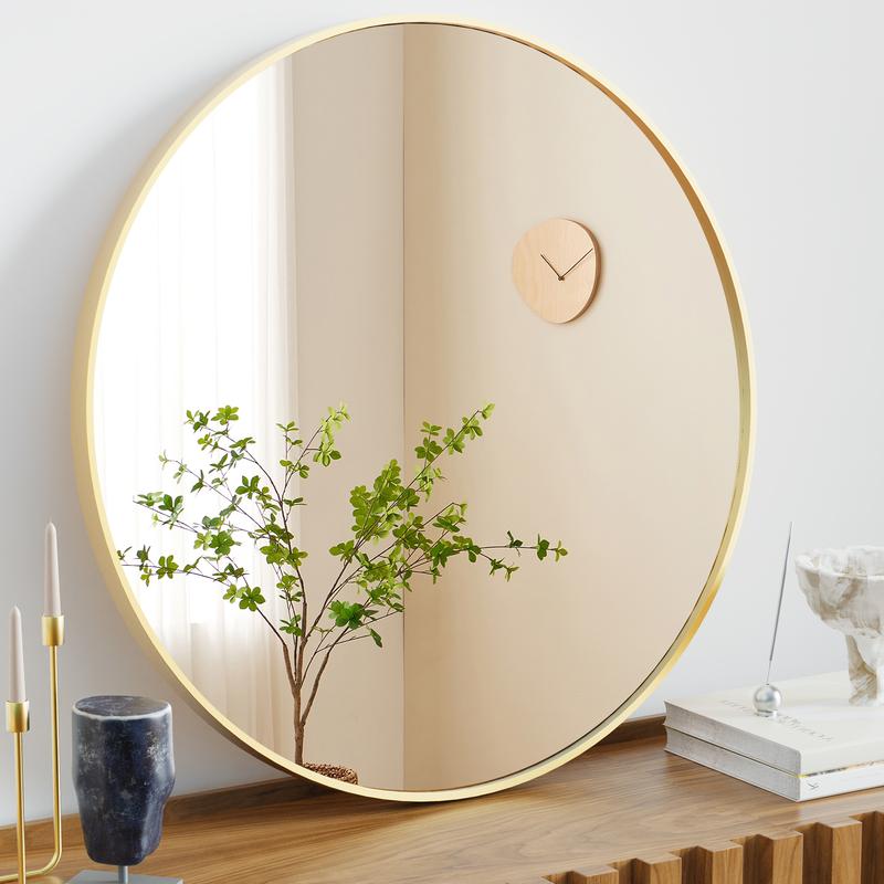 Round Wall Mirror, Bathroom Mirrors for Over Sink, Circle Mirror for Bathroom, Entryway, Bedroom, Vanity