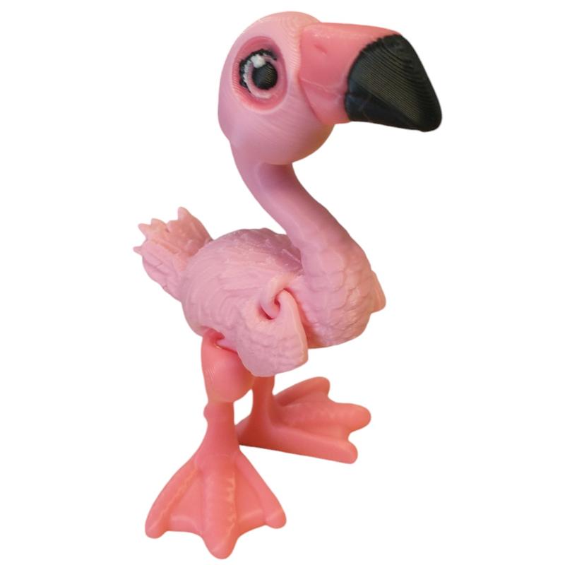 Articulating Flamingo 3D Printed Figurine Movable Plastic Tropical Shelf Decor Ornaments