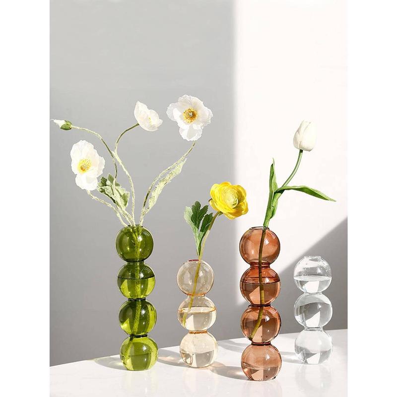 1pc Clear Flower Vase, Modern Glass Vase For Flower For Home Decor,Home Decor,Flower Vase,Centerpiece,Table Decor