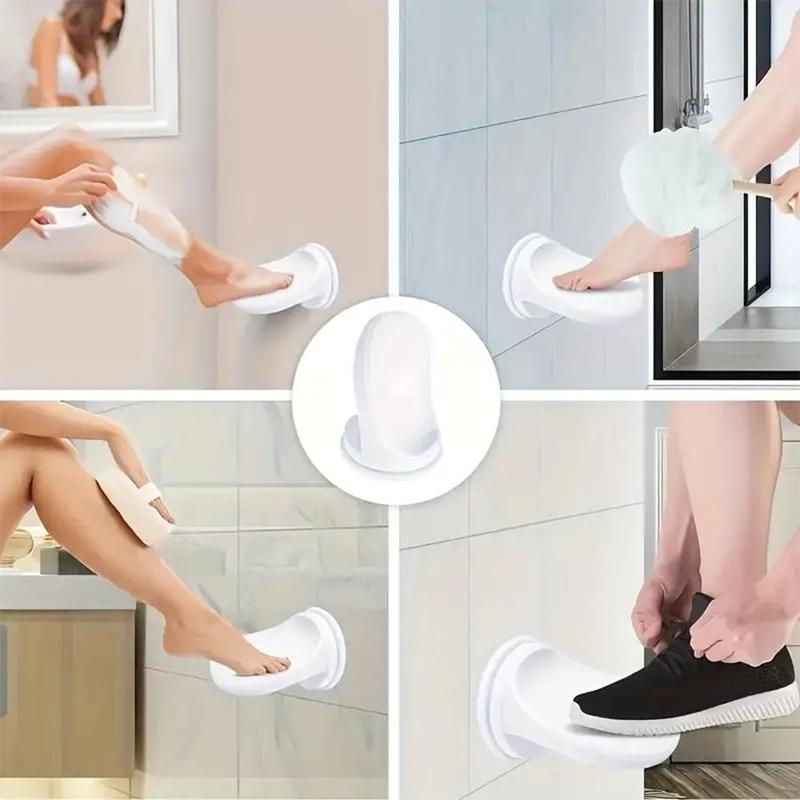 Wall Mounted Shower Foot Rest, 1 Count Wall Mounted Space Saving Shower Foot Stool with Suction Cup, Bathroom Foot Rest, Home Supplies