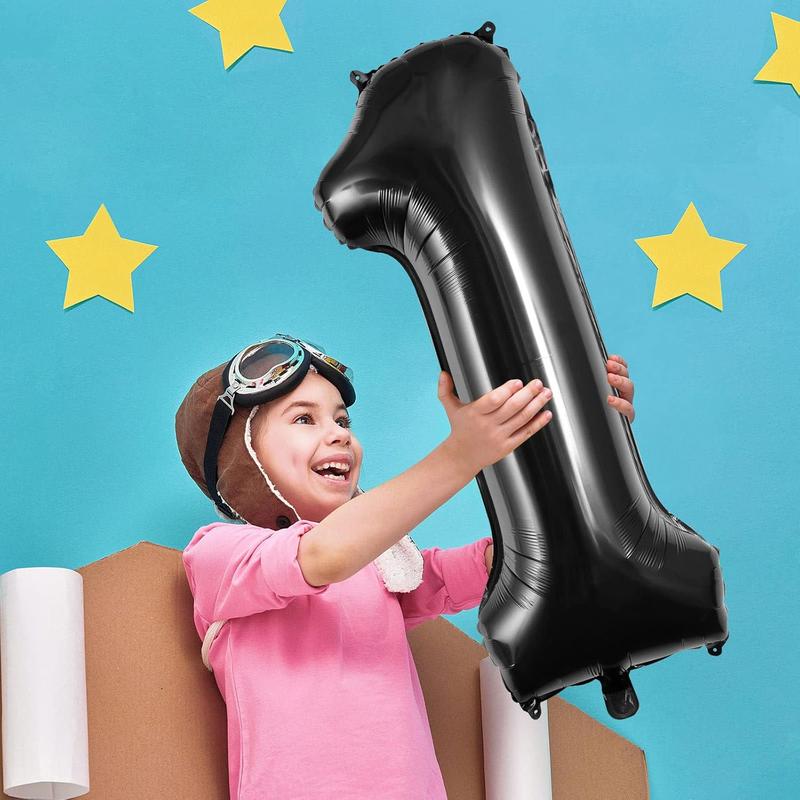 Large Black  Balloons, 40 Inch Foil Balloons, Giant Number Balloons for Women Men Birthday Party Anniversary Celebration Decorations