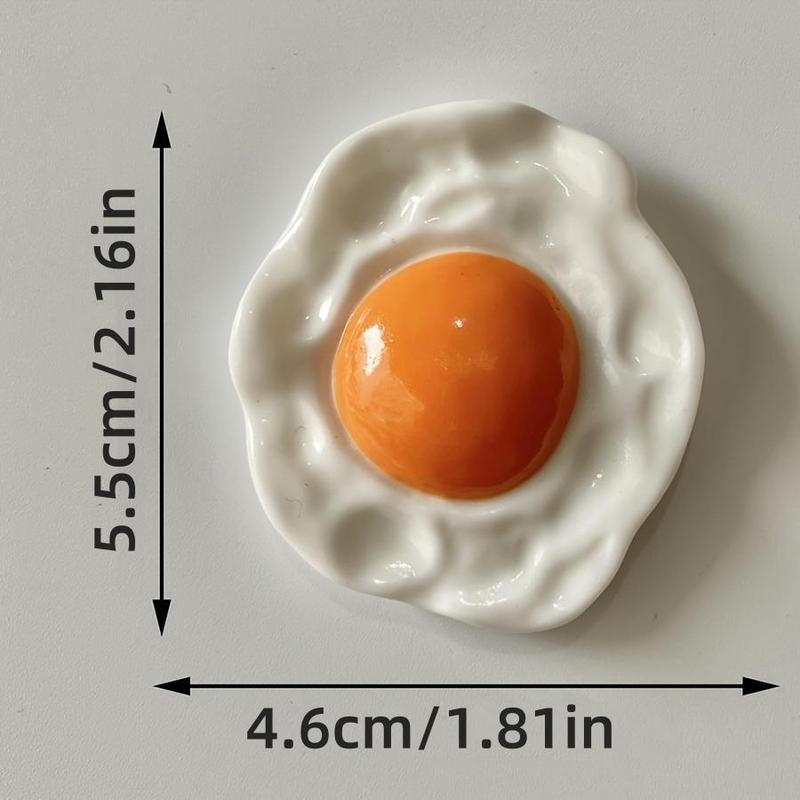 3D Fried Egg Shaped Fridge Magnet, 3 Counts Creative Egg Shaped Fridge Magnet, Fridge Magnet for Home Decor, Kitchen Accessories