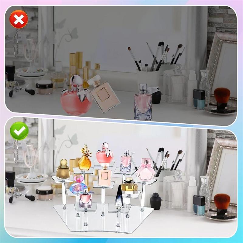 Acrylic Mini Figures Display Stand, 1 Count 10-tier Acrylic Mini Figures Display Stand, Household Perfume & Cosmetic Storage Shelf Organizer