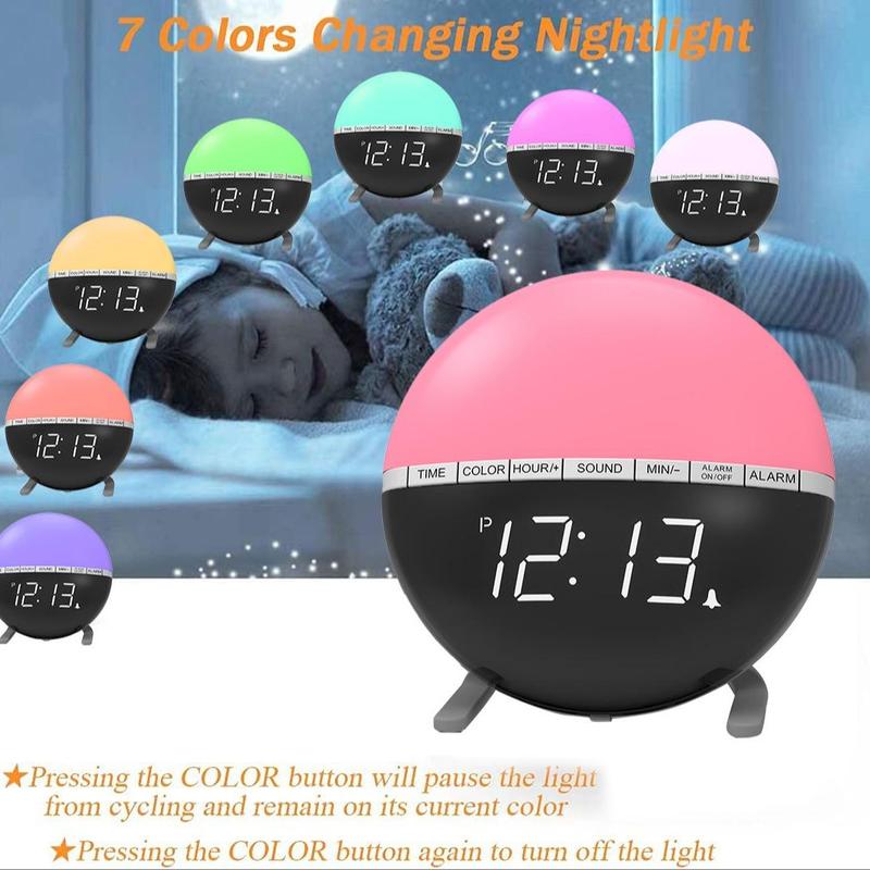 Sunrise Alarm Clock, 1 Count Digital Clock with Night Light, Modern Design Electronic Clock for Home Office, Home Decoration