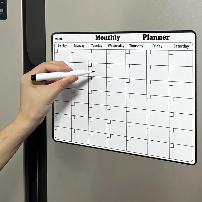 Magnetic Fridge Calendar, Magnetic Fridge Whiteboard Calendar, Easy to Clean Monthly Planner for Fridge, Kitchen Decoration, Fridge Accessories