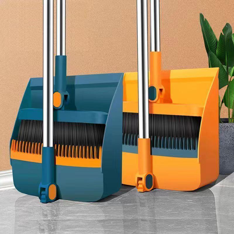 Long Handle Rotatable Broom & Dustpan Set, 1 Set Efficient Floor Cleaning Tool with Comb Tooth for Hard Floors, Perfect for Home, Kitchen, Bedroom, Office, and Outdoor