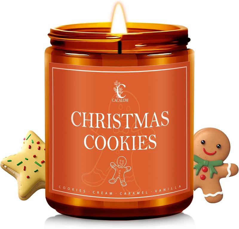 christmas day , christmas gift Christmas Cookies Scented Candle - Soy Wax Candle for Home - Winter Candle - Christmas Gifts for Women Men - Decor