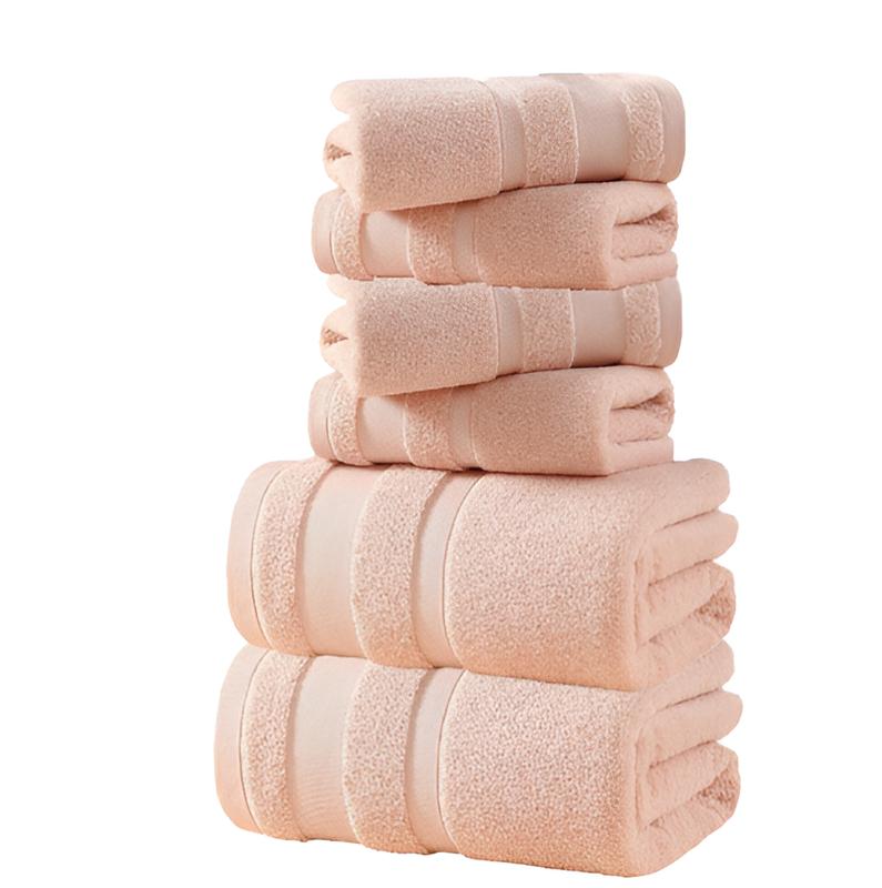 6-Piece Cotton Towel Set: 2 Square Towels (15x15 in), 2 Bath Towels (15x30 in), 2 Extra-Large Bath Sheets (30x60 in) - 100% Cotton