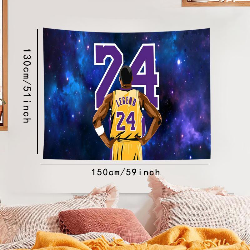 Basketball Player Pattern Tapestry, Creative Wall Hanging Tapestry, Wall Art Decor for Living Room, Bedroom, Dorm, Room Decor