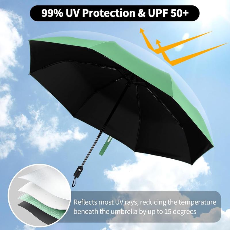 Windproof Travel Umbrella, Automatic Umbrellas for Rain, Portable & Compact Umbrella for Backpack, Sun Umbrella for Walking, Folding Small Umbrella for , Lightweight  UV Protection