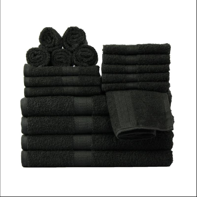 Basic Solid 18-Piece Bath Towel Set Collection, Available in multiple colors Hand Stripe