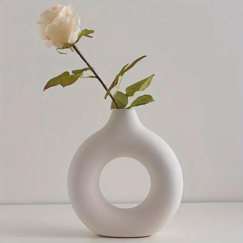 Modern Plastic Vase without Flower, 1 2 Counts Flower Vase, Decorative Vase for Home Living Room Bedroom Dining Room, Home Decor Supplies