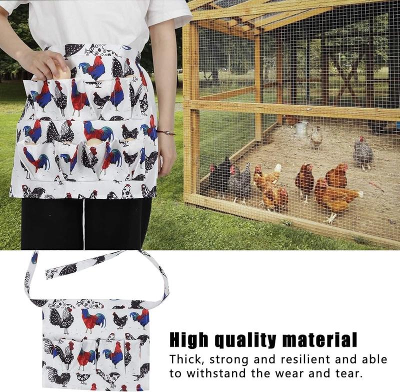 Egg Apron, Egg Apron with 12 Deep Pockets for Chicken Duck Goose Eggs, Gathering Holding Apron for Housewife Farmhouse