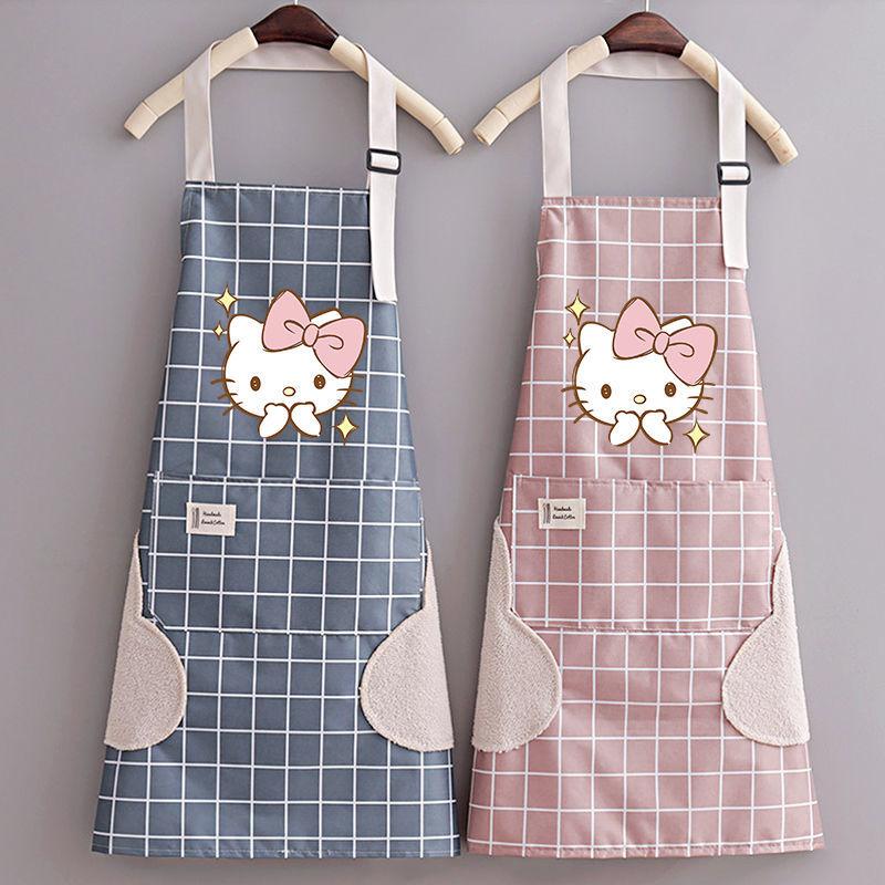 Cute New Women's Apron Waterproof Oil-Proof Cooking Kitchen Home Western Style Work Clothes Japanese Fashion Printing