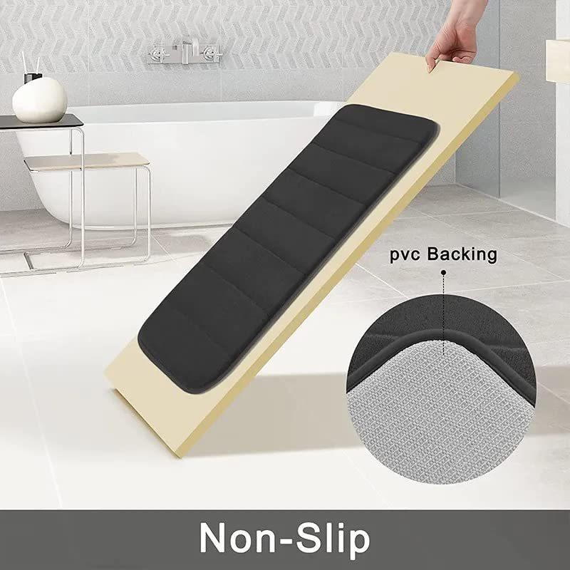 3pcs Plush Memory Foam Bath Mats - Soft, Fast Absorbent, Non-Slip, Washable, Comfortable, Thickened Bath Rug for Shower Room, Kitchen, Laundry, Bedroom, Indoor Use - Bathroom Accessories