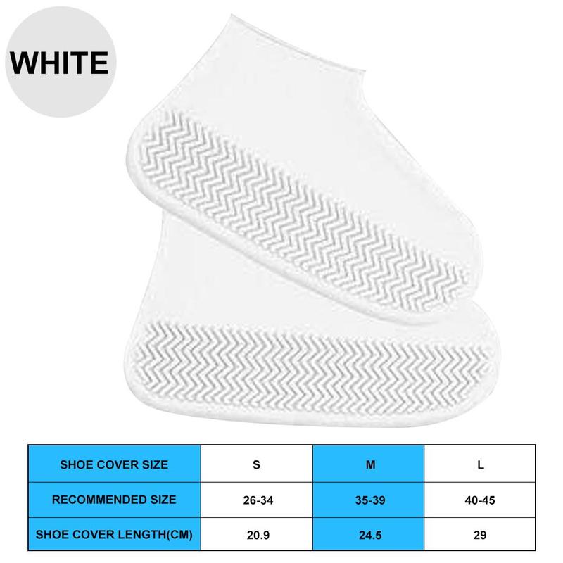 1 Pair Waterproof Non-slip Silicone Shoe High Elastic Wear-resistant Unisex Rain Boots for Outdoor Rainy Day Reusable Shoe Cover