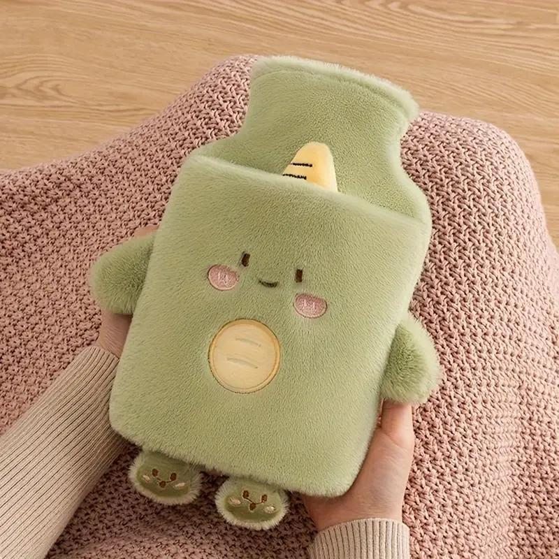 Cute Cartoon Animal Design Hot Water Bottle, 1 Count Portable Plush Hot Water Bag, Hand Warmer for Home Office Travel School