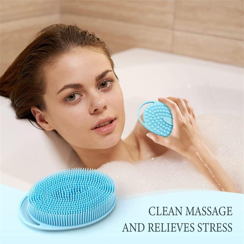 3 Pack 1 Pack Silicone Body Scrubber, Girl Shower Products,Exfoliating Body Scrubber, Soft Silicone Loofah, Body Scrubber Fit for Sensitive and All Kinds of Skin, Rapid Foaming, Clean and Sanitary