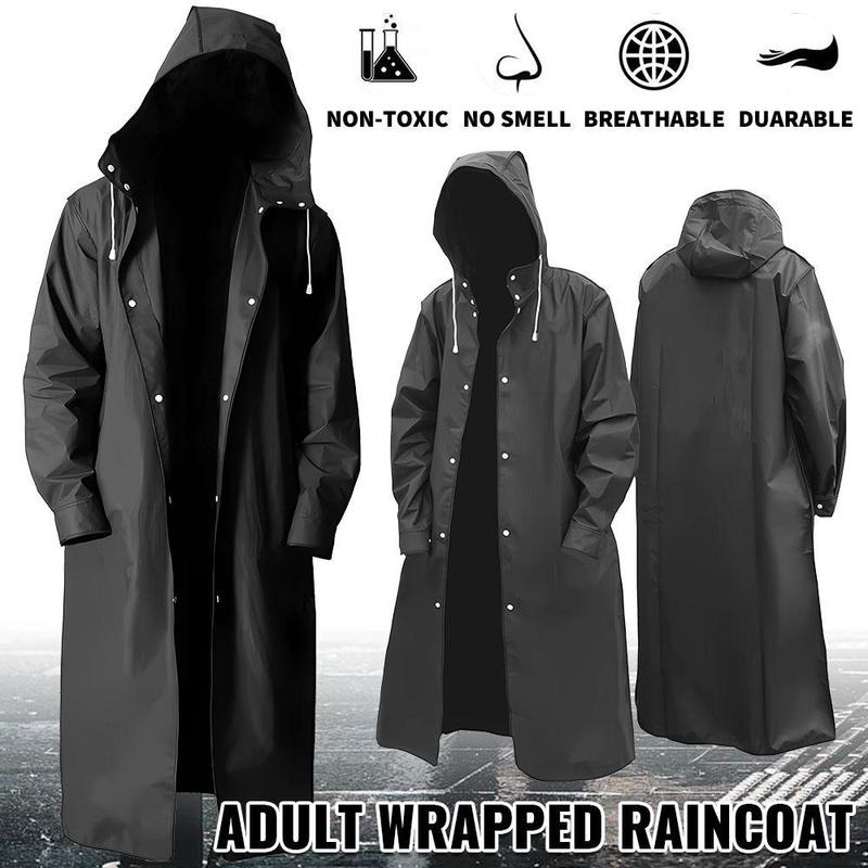 Rain Ponchos for Adults Reusable, Raincoats Emergency for Women Men with Hood and Drawstring