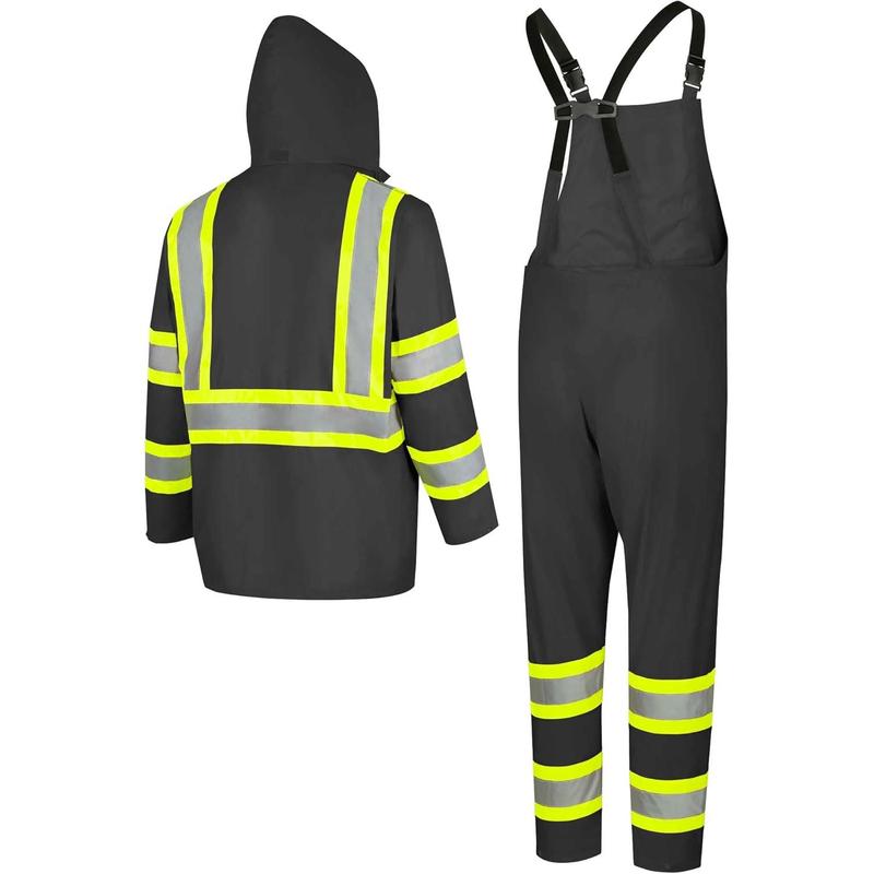 Lightweight Waterproof Safety Rain Suit - Reflective Work Rain Gear for Men and Women