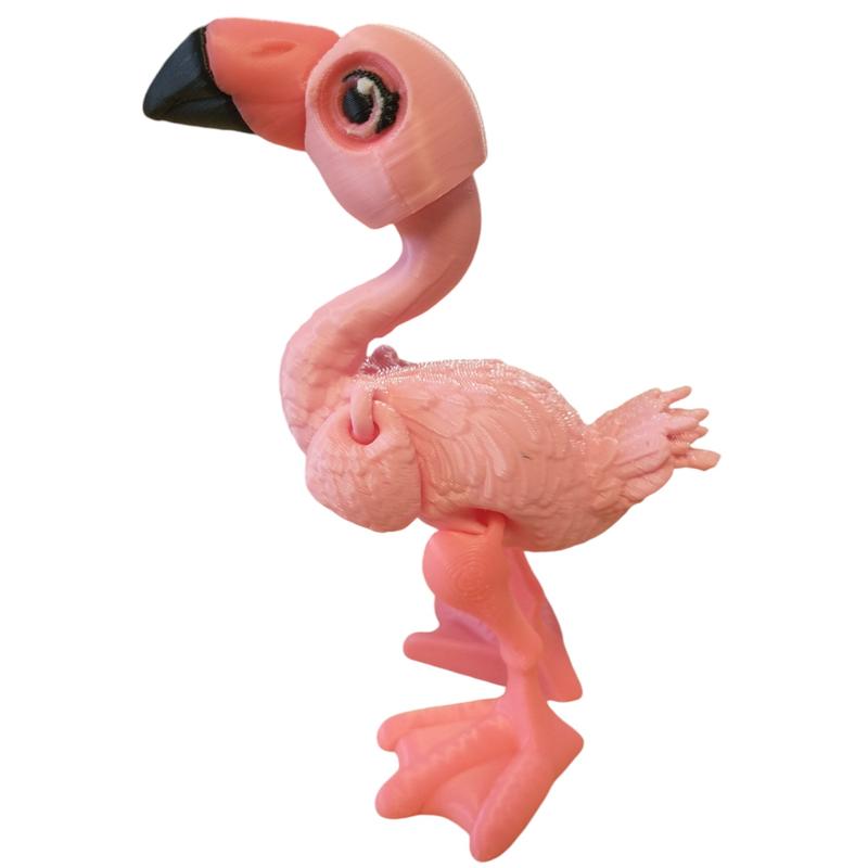 Articulating Flamingo 3D Printed Figurine Movable Plastic Tropical Shelf Decor Ornaments