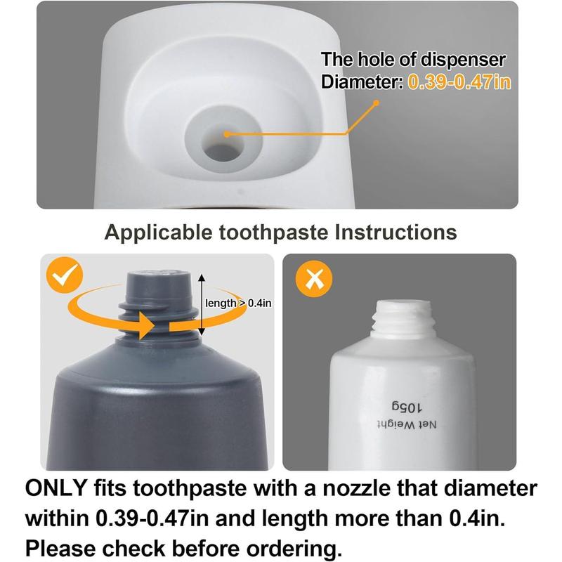 Toothpaste Dispenser Wall Mount for Bathroom Automatic Toothpaste Squeezer (Grey) Toothbrush