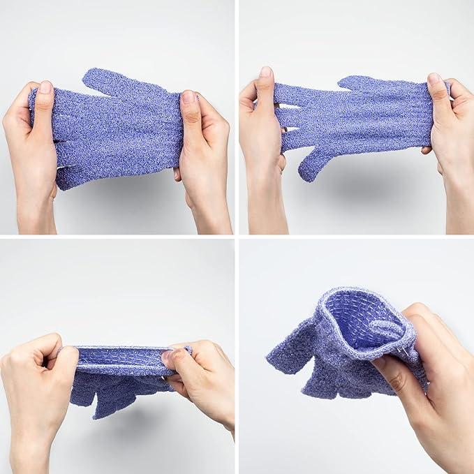 30 Pcs Exfoliating Gloves for Shower, 15 Colors Body Exfoliator Glove with Hanging Loop, Scrub Exfoliate Glove Mitt Bath Face Spa Hand Scrubber Wash Deep Scrubbing Dead Skin for Women Men