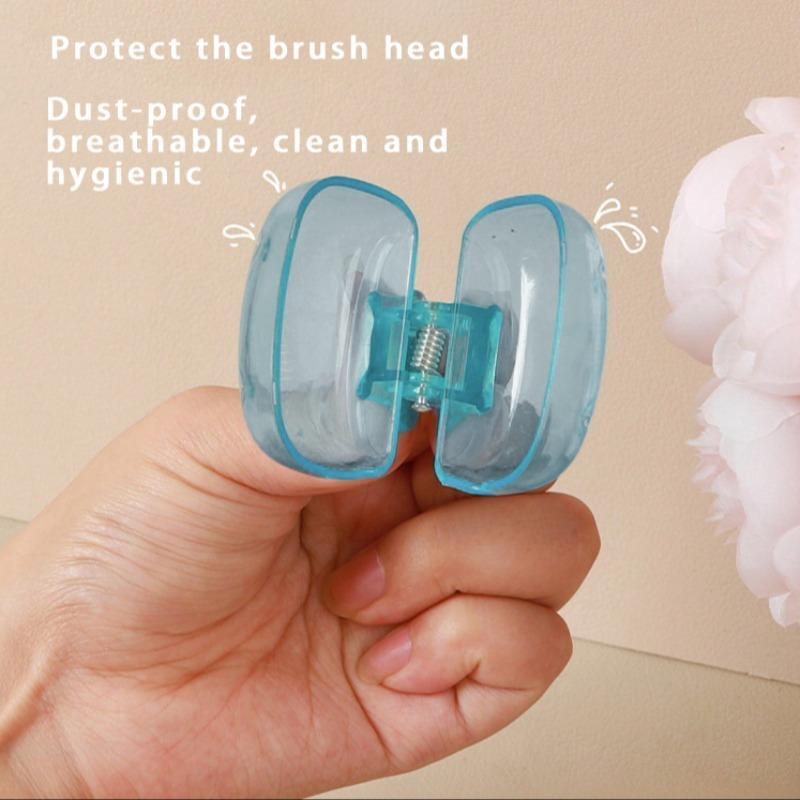 Clear Toothbrush Storage Box, 3 Counts set Dust-proof Toothbrush Head Clip, Toothbrush Protector Clip for Travel, Home Organizer for Bathroom