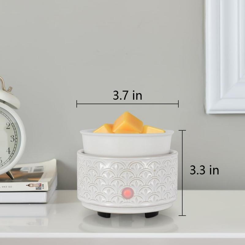 Ceramic Wax Melt Warmer - 3-in-1Electric Wax Warmer-Fragrance Candle Burner for Scented Wax Tarts and Essential Oils - Wax Melts as Gifts for Moms Grandma Women Girls White-Gray