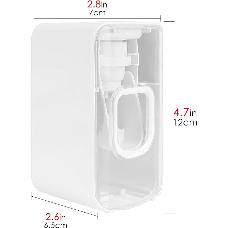 2 Slot Toothbrush Holder and Toothpaste Dispenser Wall Mounted, Automatic Toothpaste Squeezer, 2 in 1 Tooth Brush Toothpaste Organizer for Shower