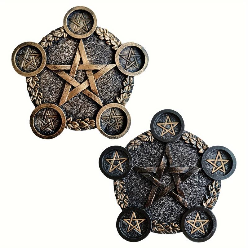 Resin Pentagram Altar Plate, Mystical Star Shape Tray, Occult Decor, Wall Art, Ritualistic Home Decor, Decor Supply