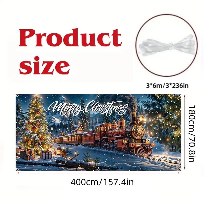 Christmas Themed Garage Door Cover, 1 Count Snowproof & Windproof Garage Door Banner, Festive & Party Supplies for Indoor & Outdoor