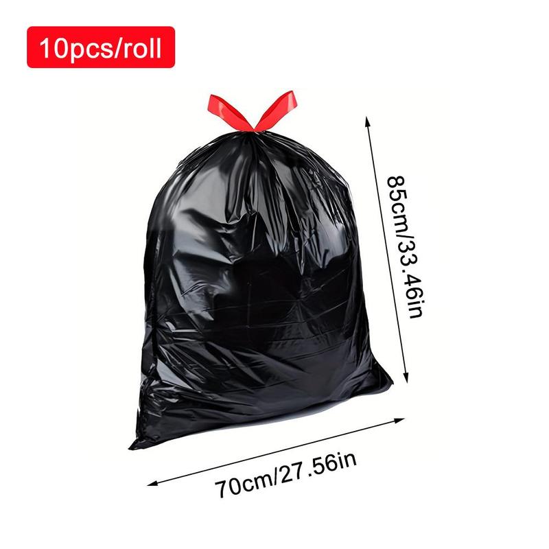 10pcs roll Heavy Duty Trash Bag, Durable Drawstring Kitchen Garbage Bag, Industrial Recycling Plastic Garbage Bag