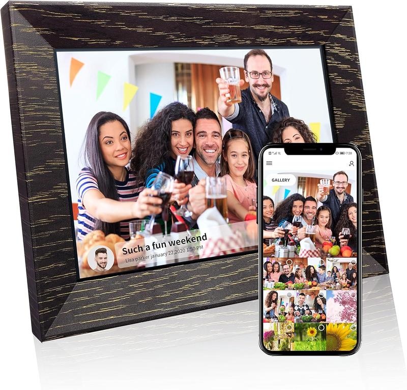 7 Inch Digital Picture Frame WiFi Digital Photo Frame, IPS HD Touch Screen Smart Photo Frame, 16GB Storage, Auto-Rotate, Easy Setup, Share Photos Videos via Uhale App from Anywhere