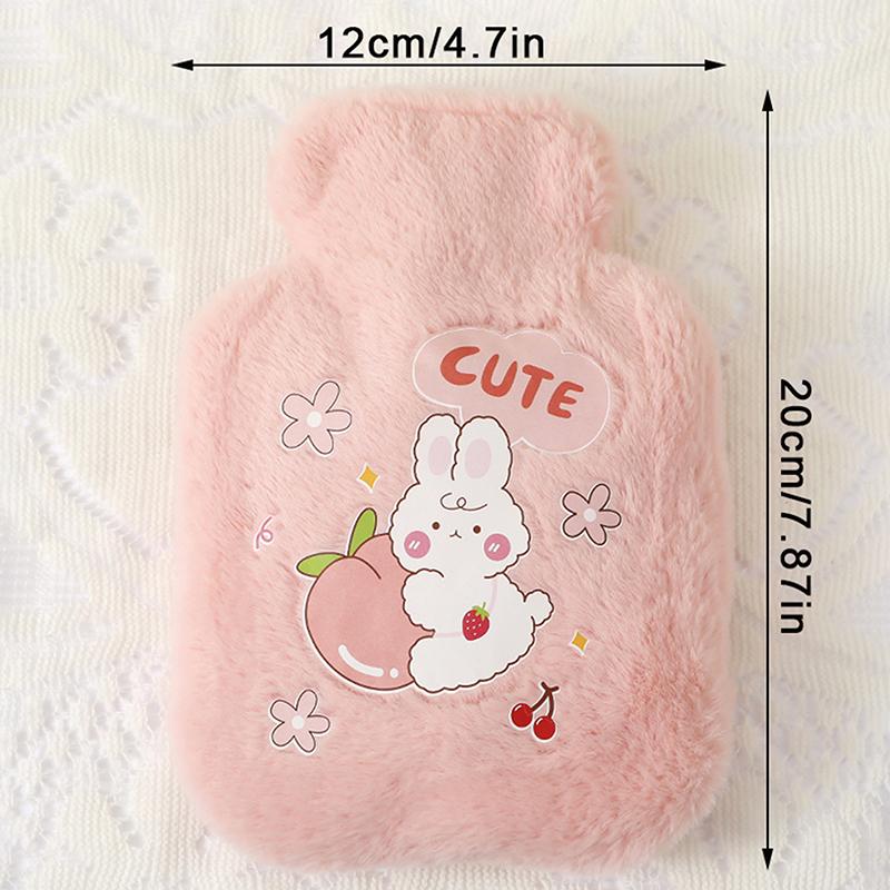 Cartoon Plush Rabbit Bear Hot Water Bottle Water Filling Velvet Small Portable Student Hand Warmer Cute Warm Water Bag