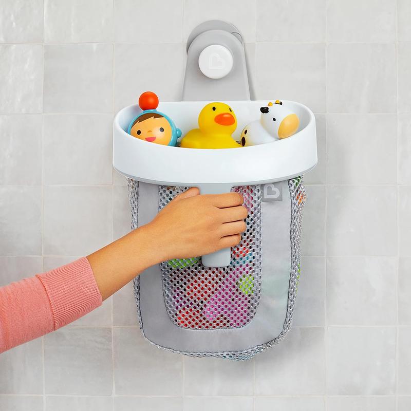 Hanging Bath Toy Storage with Quick Drying Mesh, Grey - Hangable Organizer - Organiser