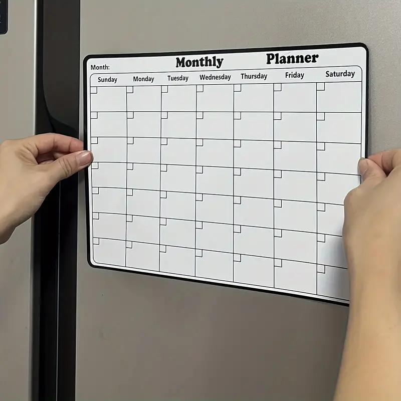 Magnetic Fridge Calendar, Magnetic Fridge Whiteboard Calendar, Easy to Clean Monthly Planner for Fridge, Kitchen Decoration, Fridge Accessories