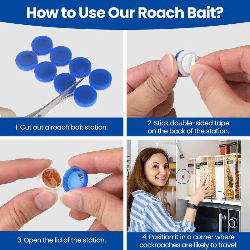 16PCS Roach Bait & Killer, Roach Repellent and Gel for Roach Nest Elimination of Indoor Infestations, Effective Solution for Small to Large Cockroaches, Easy to Use