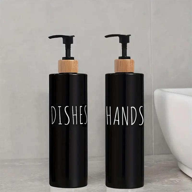 2pcs Round 500ml Refillable Empty Pump Bottle, Press Soap Liquid Dispenser, Portable Lotion Shampoo Shower Gel Subpackage Container For Home Bathroom And Travel