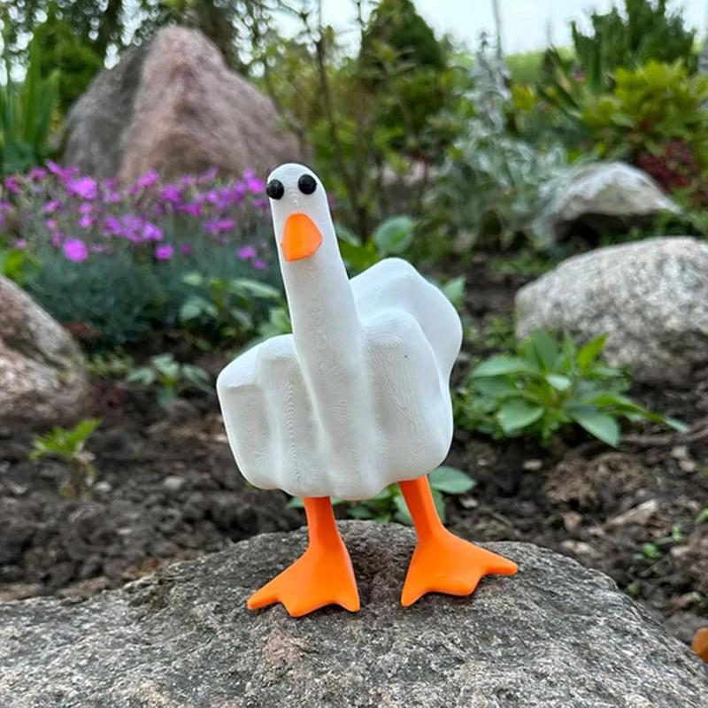 Funny Little Duck Resin Figurine Ornament Decor Finger Duck Sculptures Duck Gnomes Garden Statue for Home Office Desktop