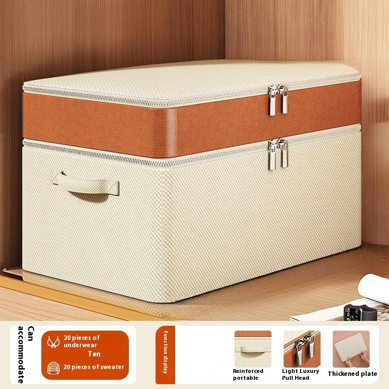 Clothes Storage Box, 1 Count  Double Layer Clothes Toy Doll Storage Organizer with Lid, Clothes Wardrobe Storage Box for Bedroom Home Dormitory