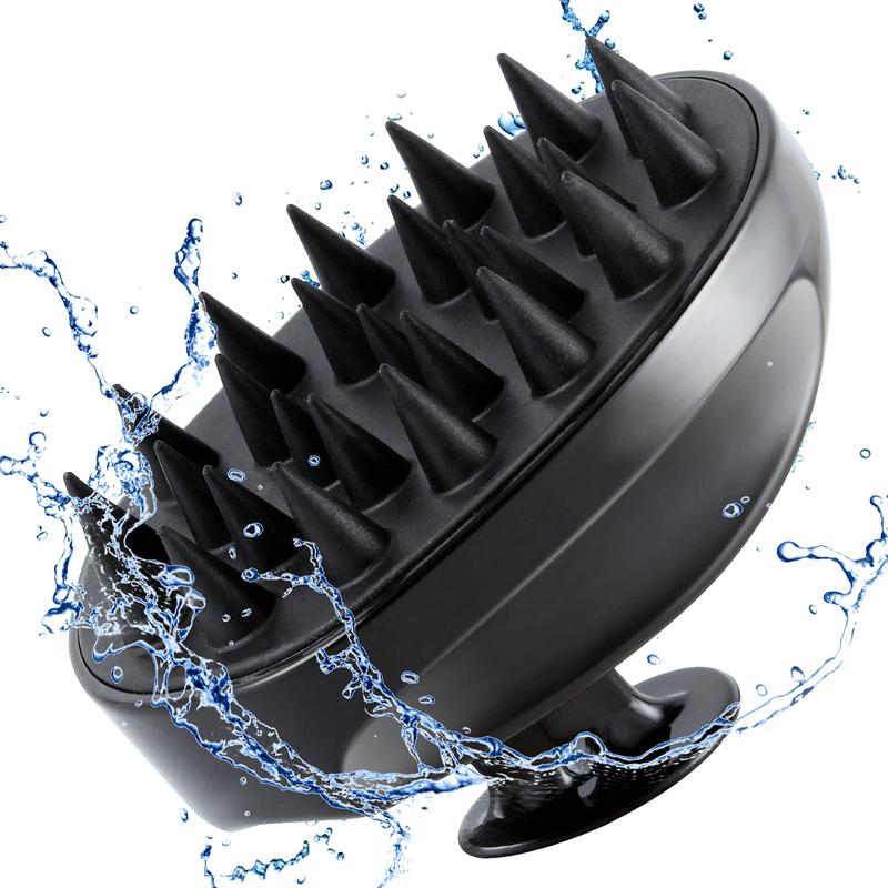 Shampoo Brush Scalp Scrubber Head Massager for Stress Relaxation Hair Growth, Shower Hair Brush for Women Men, Black