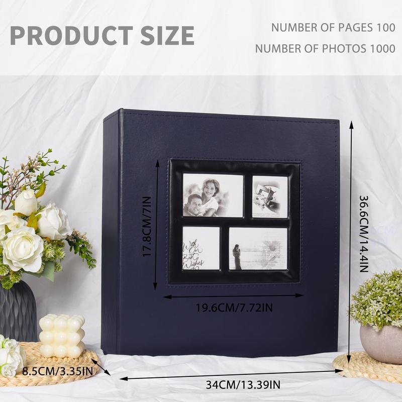 RECUTMS Photo Album 4x6 1000 Pockets Photos, Extra Large Capacity Family Wedding Picture Albums Holds 1000 Horizontal and Vertical Photos Decor Leather