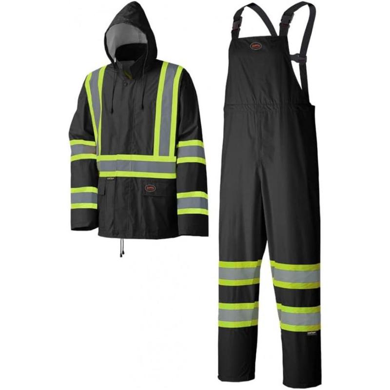 Lightweight Waterproof Safety Rain Suit - Reflective Work Rain Gear for Men and Women