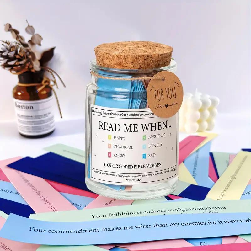 2024 Bible Verse Jar,Read Me When Bible Verses Jar for Emotions and Feelings,Scripture Prayer Cards Hope Jar,Religious Graduation Gift,Bible Study Church Christian Gifts for Women Men Mom Dad Friend